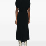 Abito midi Edith con scollo a V in nero Victoria Beckham - donna 