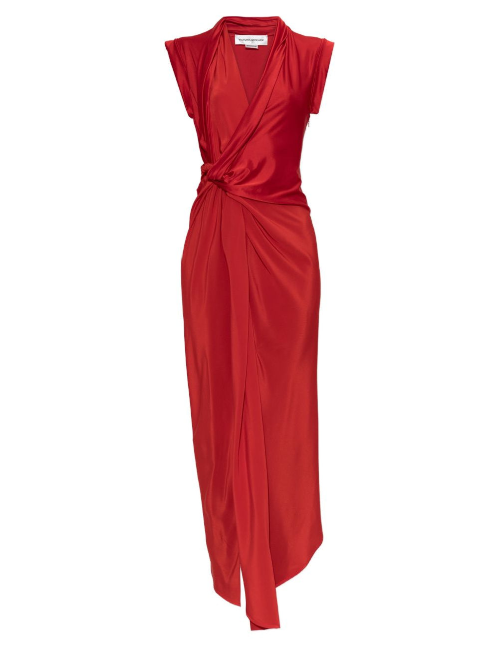 Abito lungo con nodo in rosso Victoria Beckham - donna 
