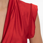 Abito lungo con nodo in rosso Victoria Beckham - donna 