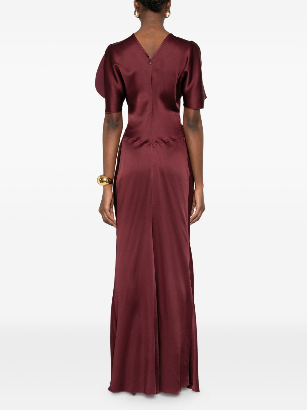 Abito con arricciatura in borgogna Victoria Beckham - donna 