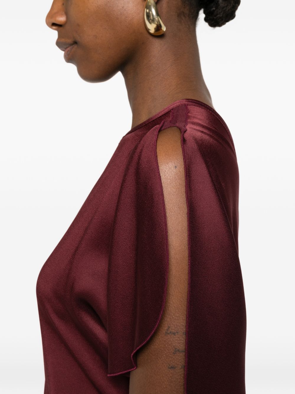 Abito con arricciatura in borgogna Victoria Beckham - donna 