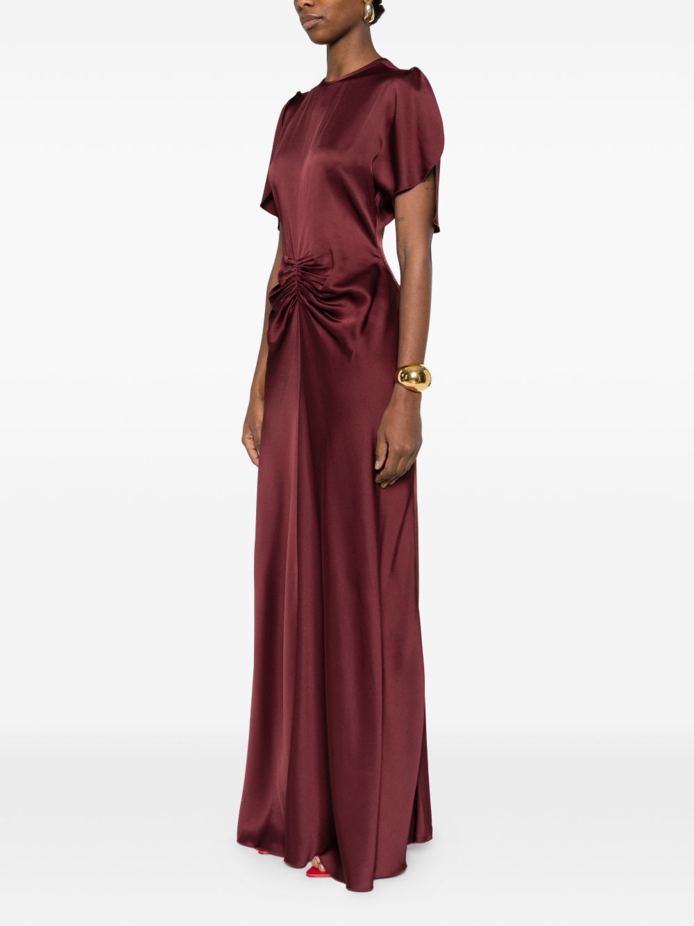 Abito con arricciatura in borgogna Victoria Beckham - donna 