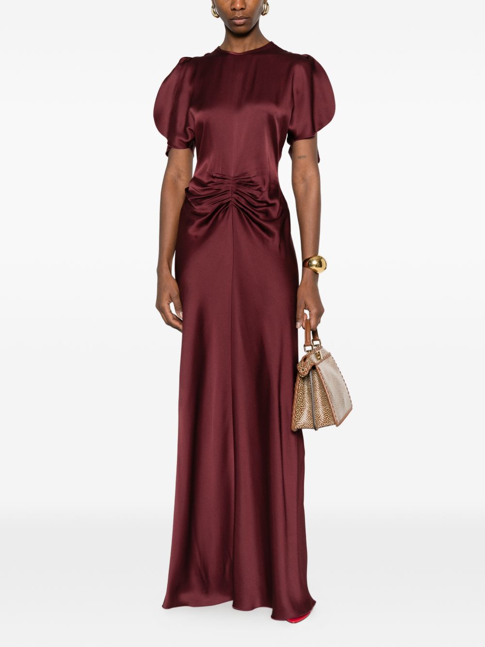 Abito con arricciatura in borgogna Victoria Beckham - donna 