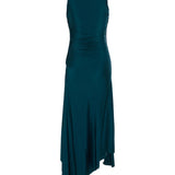 Abito midi asimmetrico in blu ottanio Victoria Beckham - donna 