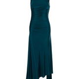 Abito midi asimmetrico in blu ottanio Victoria Beckham - donna 