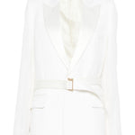 Blazer con revers a lancia con cintura in bianco Victoria beckham - donna 