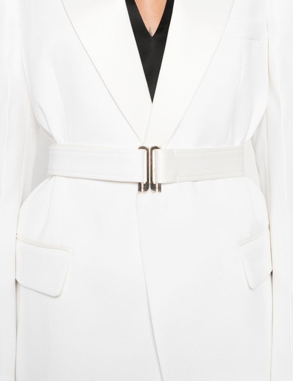 Blazer con revers a lancia con cintura in bianco Victoria beckham - donna 