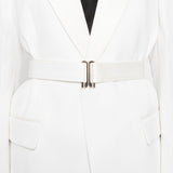 Blazer con revers a lancia con cintura in bianco Victoria beckham - donna 