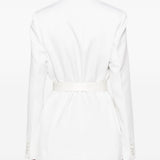 Blazer con revers a lancia con cintura in bianco Victoria beckham - donna 