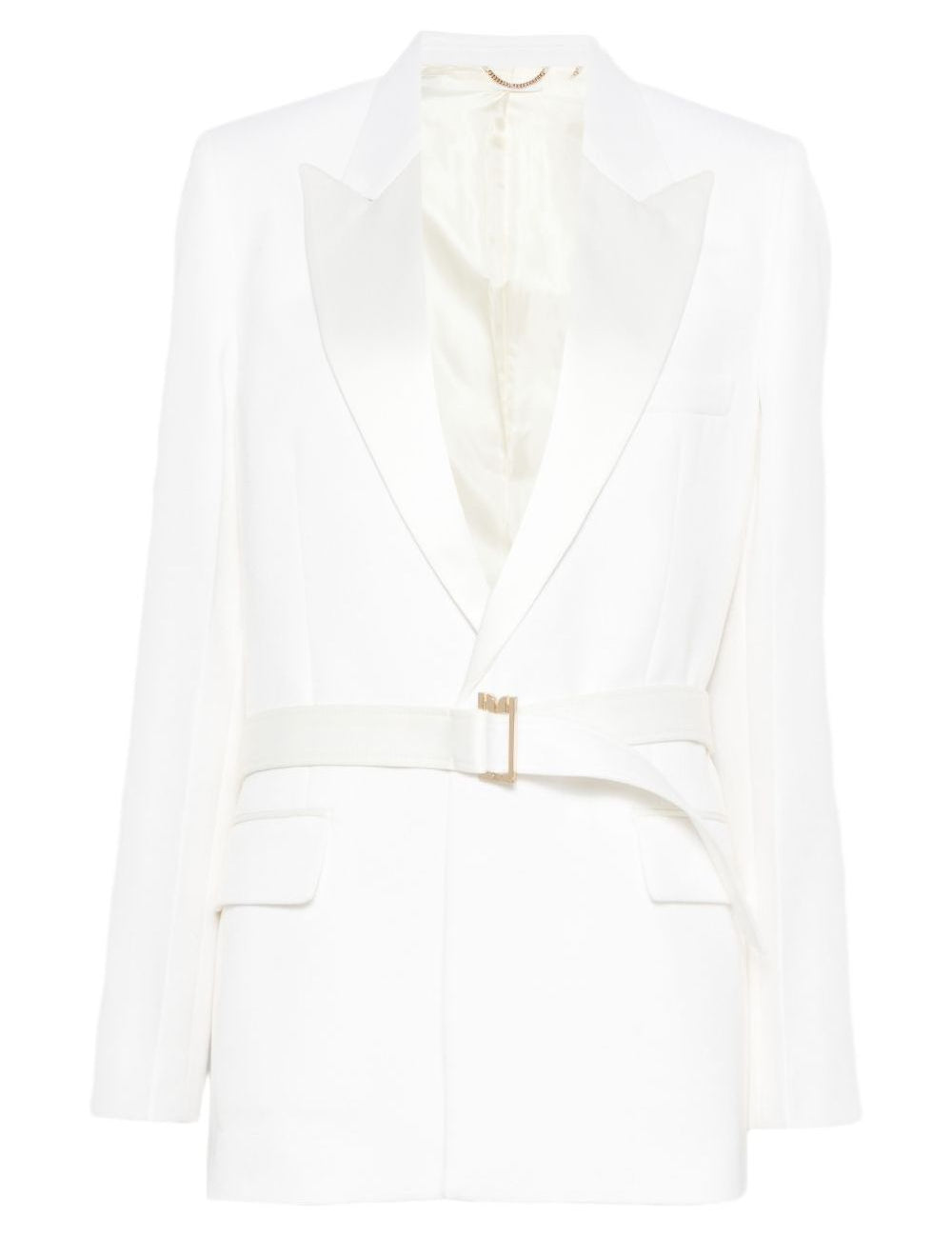 Blazer con revers a lancia con cintura in bianco Victoria beckham - donna 
