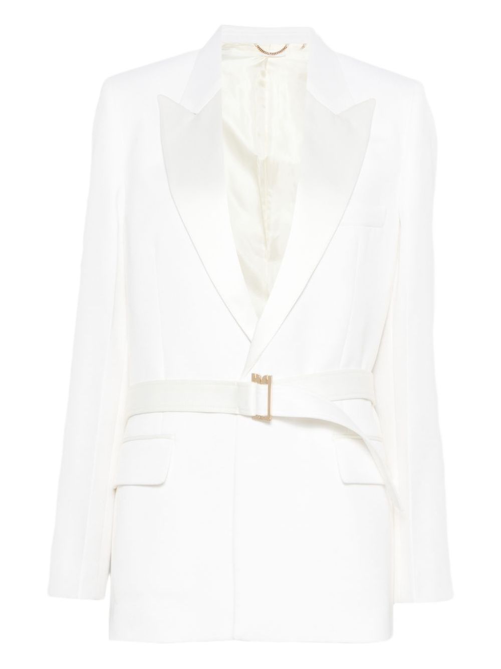 Blazer con revers a lancia con cintura in bianco Victoria beckham - donna 