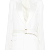Blazer con revers a lancia con cintura in bianco Victoria beckham - donna 