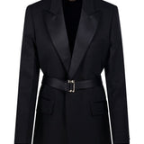 Blazer con cintura in nero Victoria beckham - donna 