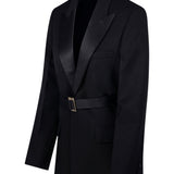 Blazer con cintura in nero Victoria beckham - donna 