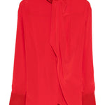 Camicia con collo lavallière in rosso Victoria Beckham - donna 