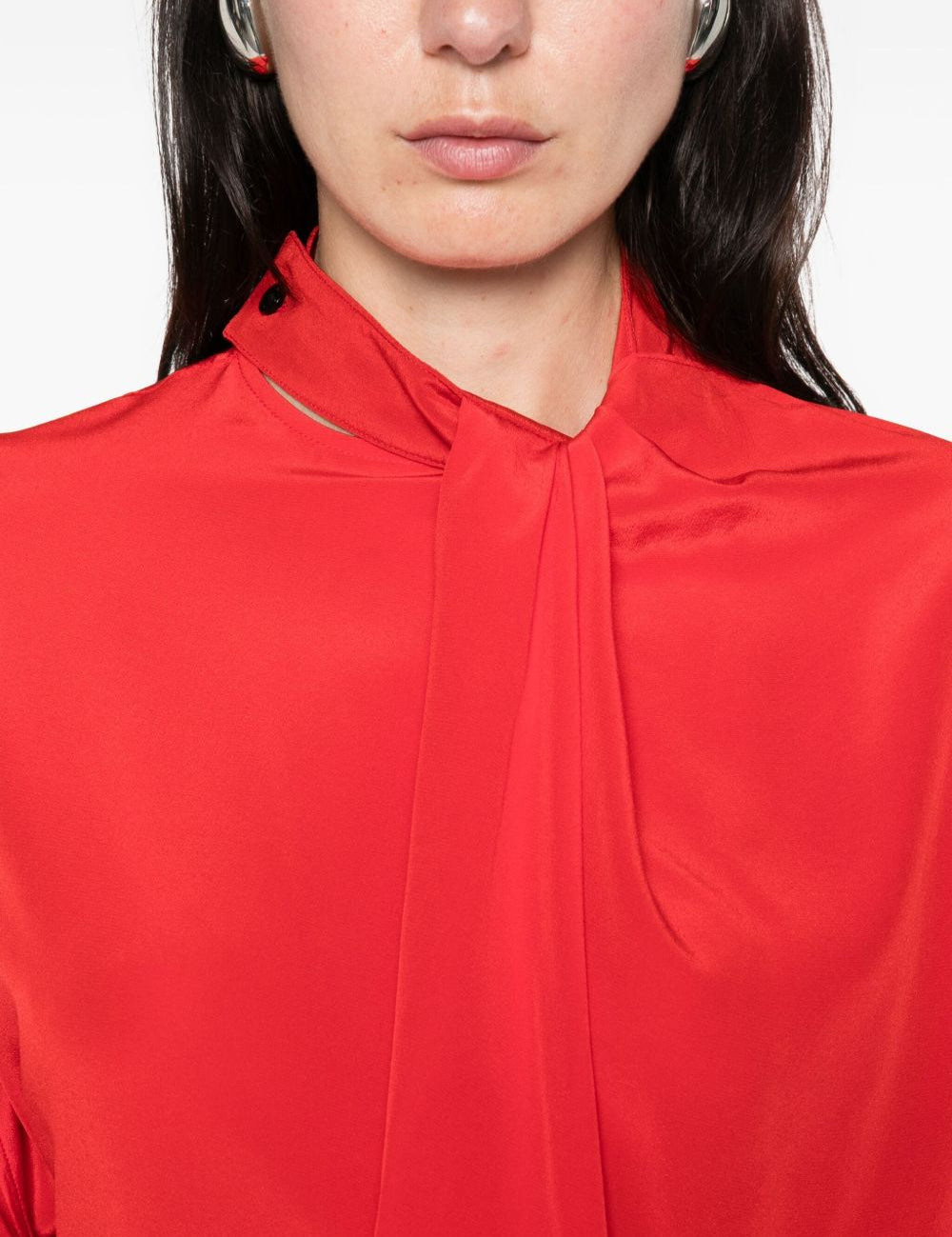 Camicia con collo lavallière in rosso Victoria Beckham - donna 