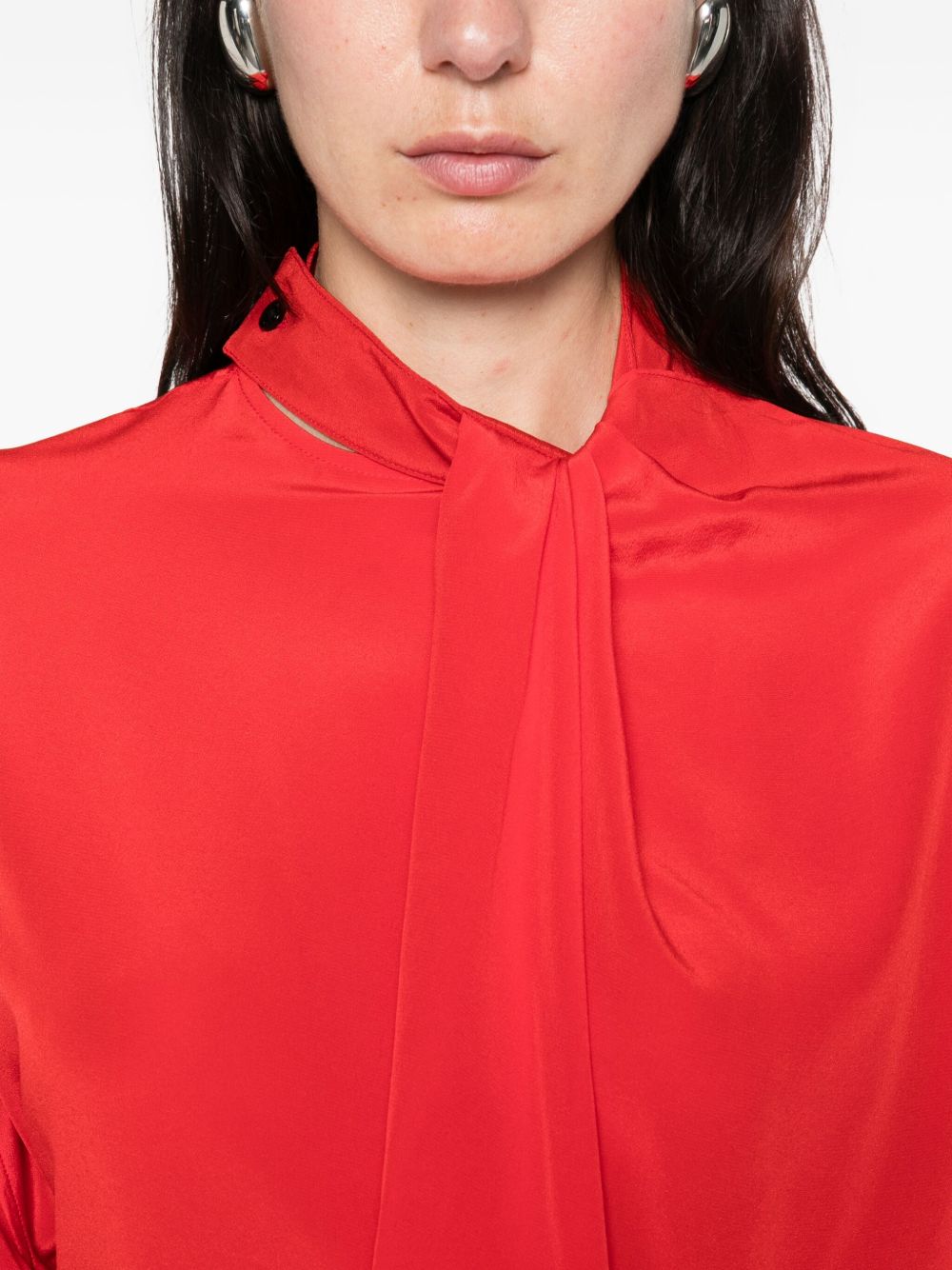 Camicia con collo lavallière in rosso Victoria Beckham - donna 