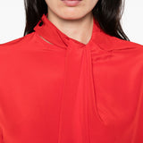 Camicia con collo lavallière in rosso Victoria Beckham - donna 