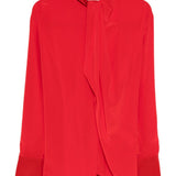 Camicia con collo lavallière in rosso Victoria Beckham - donna 