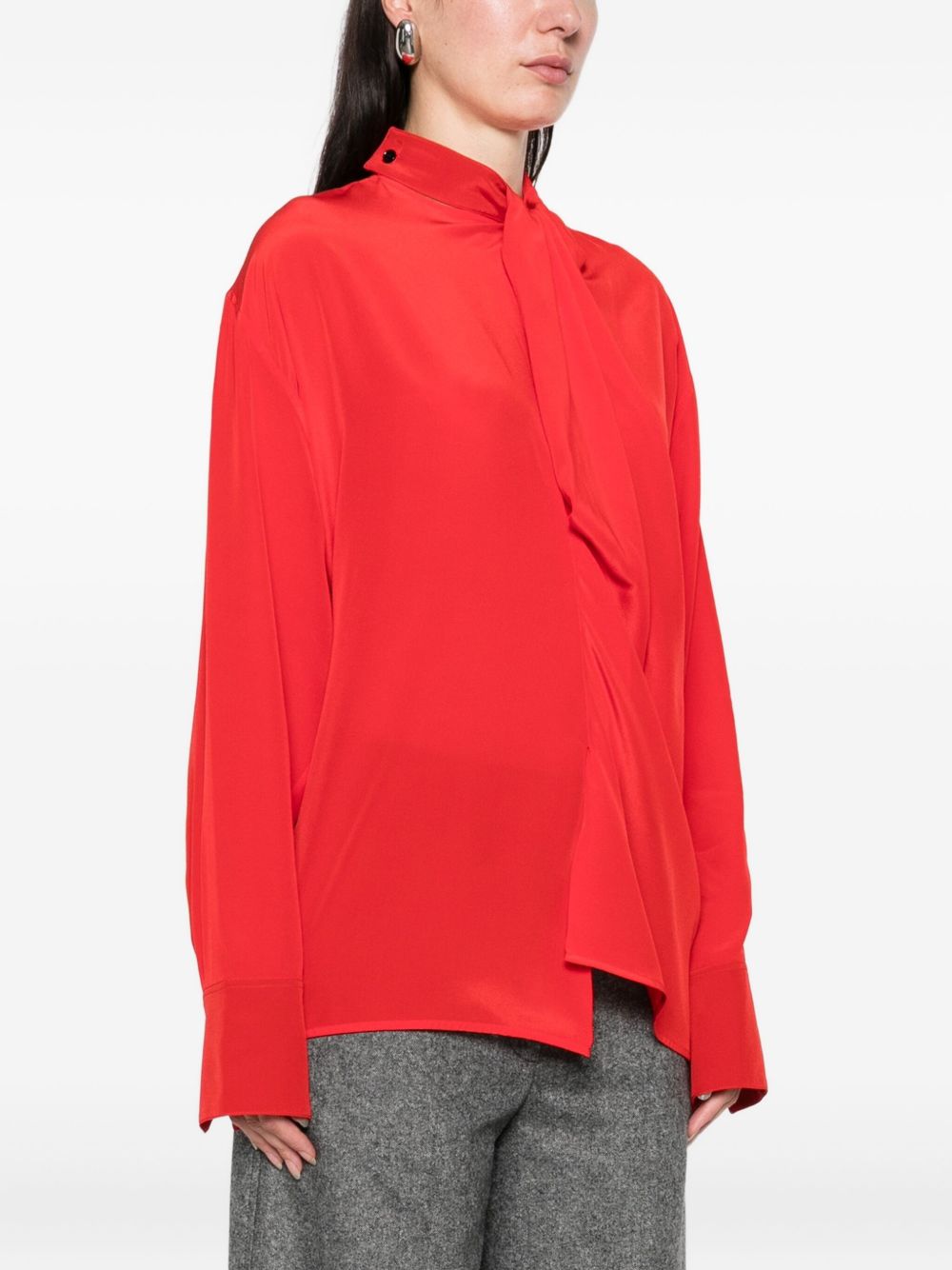Camicia con collo lavallière in rosso Victoria Beckham - donna 