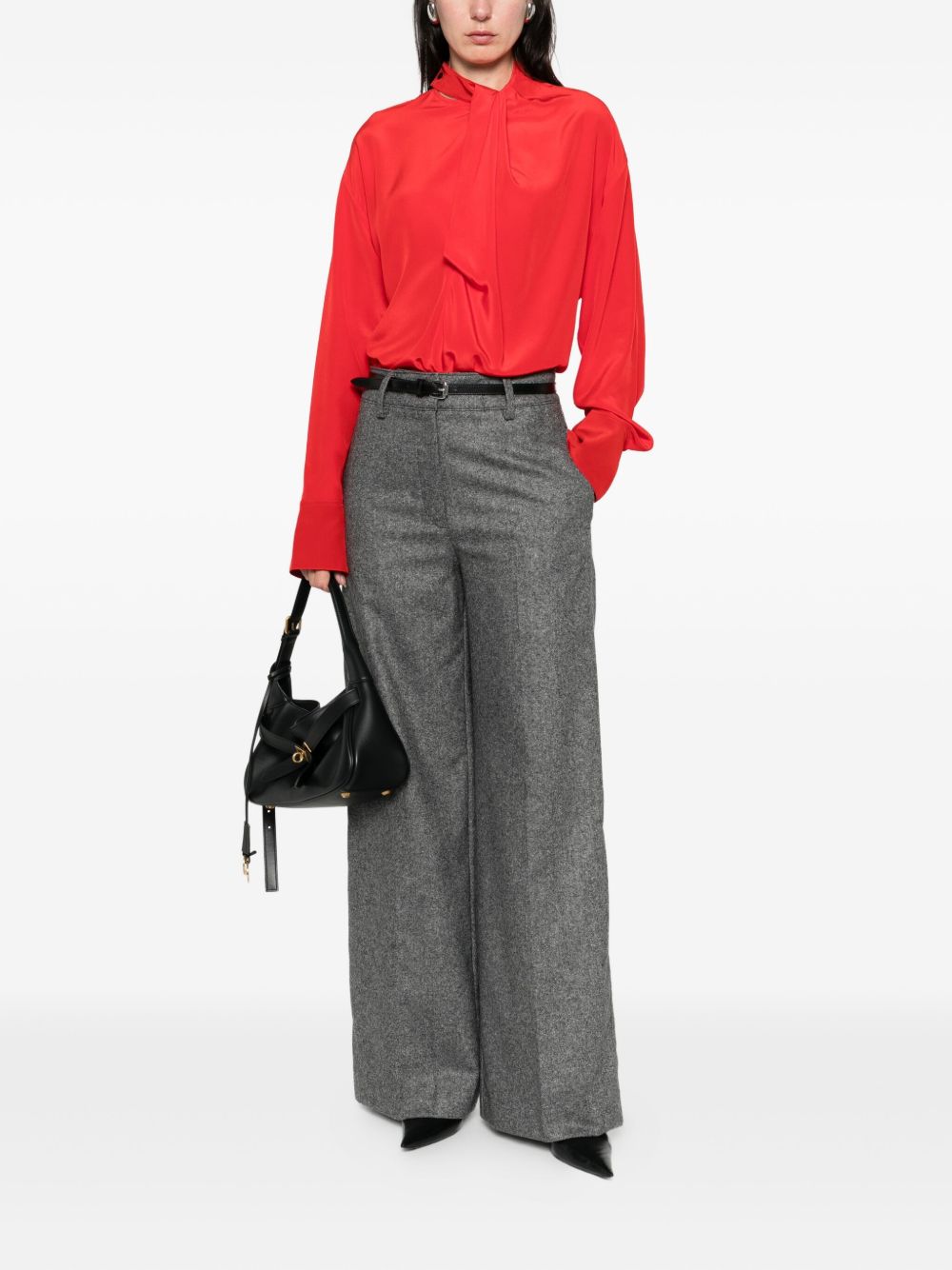 Camicia con collo lavallière in rosso Victoria Beckham - donna 