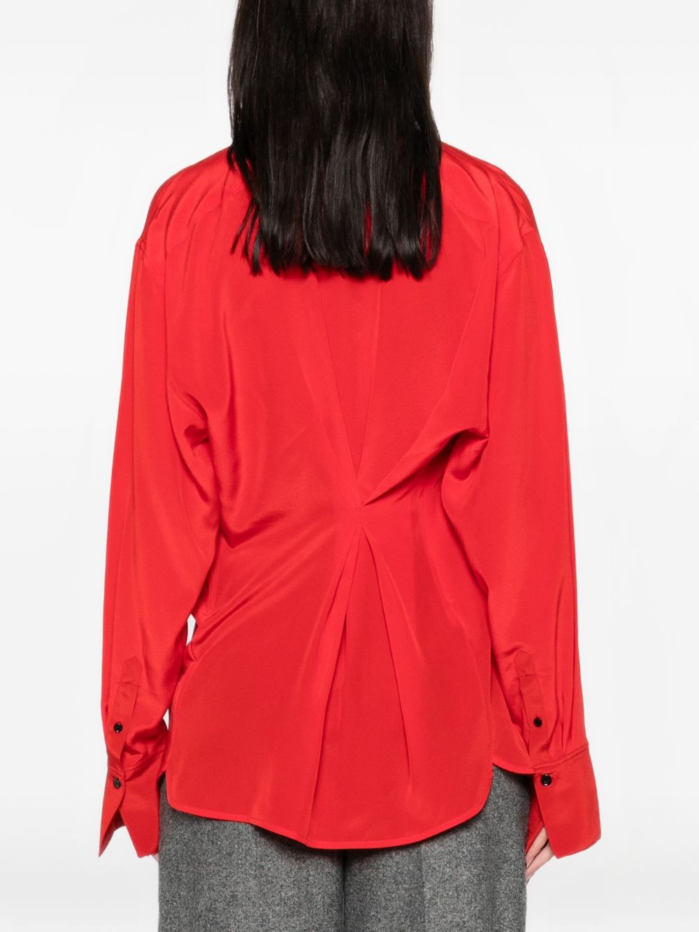 Camicia con collo lavallière in rosso Victoria Beckham - donna 