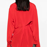 Camicia con collo lavallière in rosso Victoria Beckham - donna 