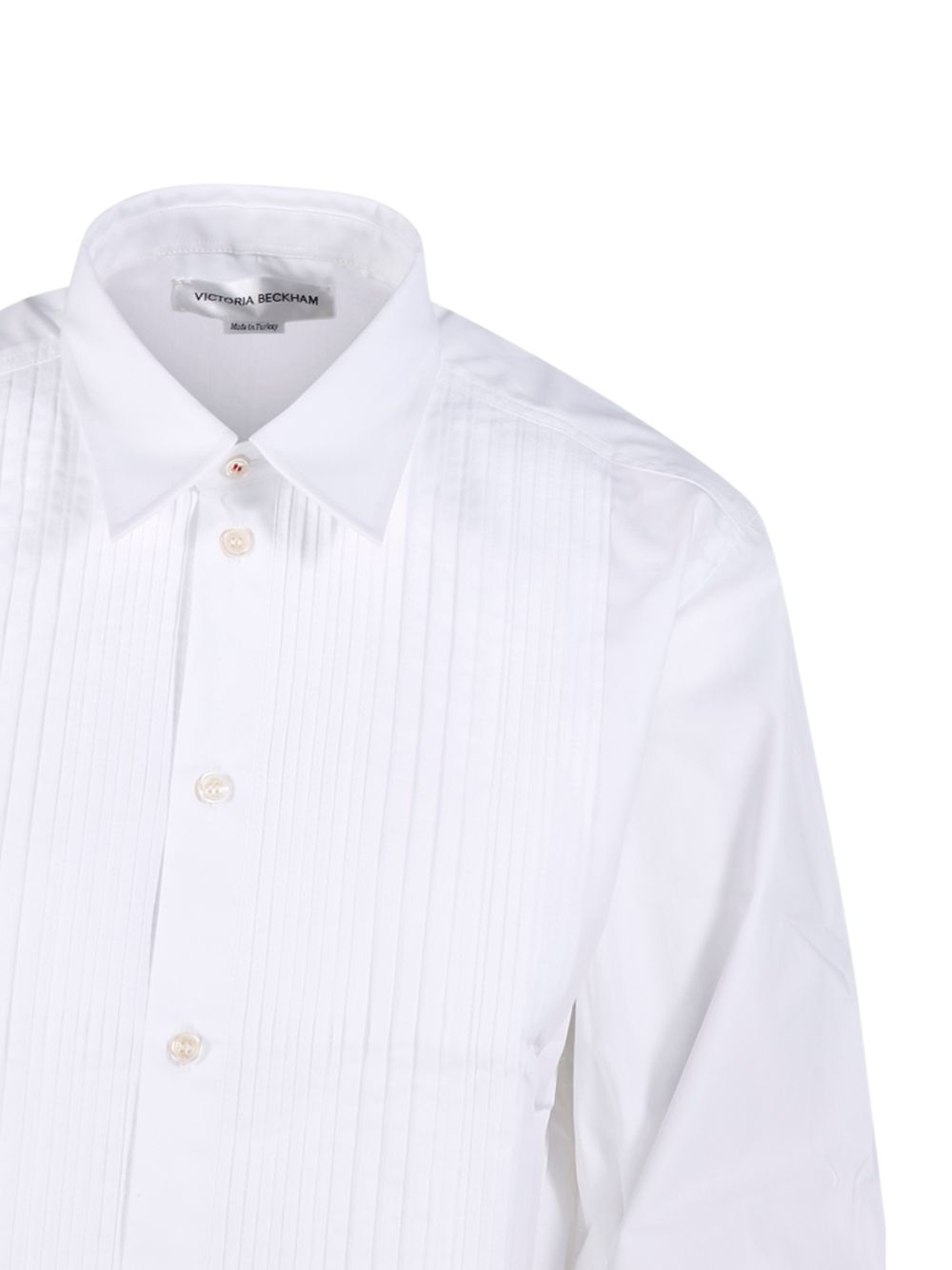 Camicia con collo plisse in bianco Victoria Beckham - donna 