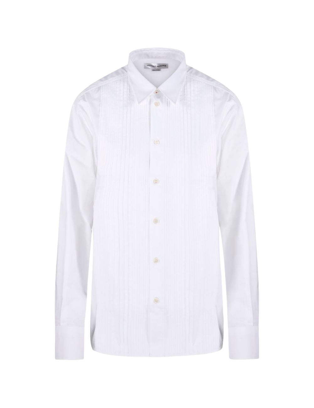 Camicia con collo plisse in bianco Victoria Beckham - donna 