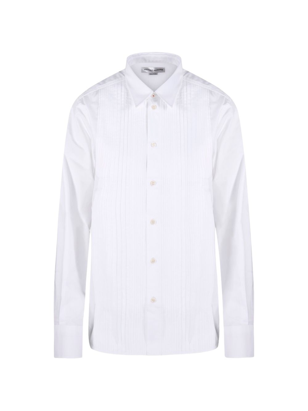 Camicia con collo plisse in bianco Victoria Beckham - donna 