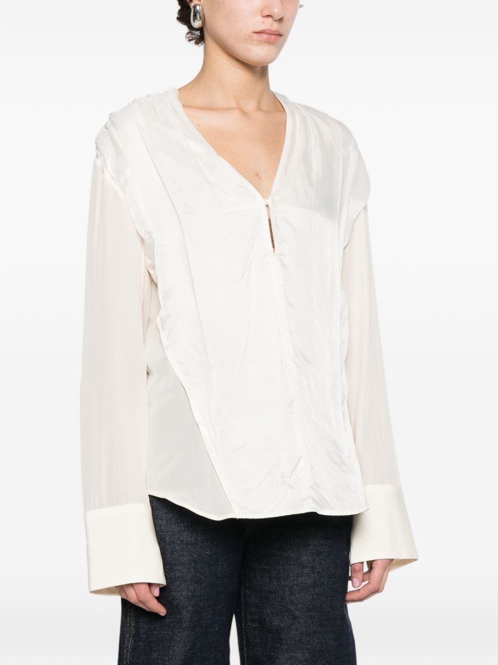 Blusa con dettaglio polsino in bianco Victoria beckham - donna 