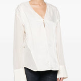 Blusa con dettaglio polsino in bianco Victoria beckham - donna 