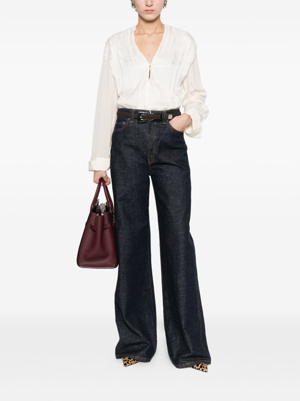Blusa con dettaglio polsino in bianco Victoria beckham - donna 