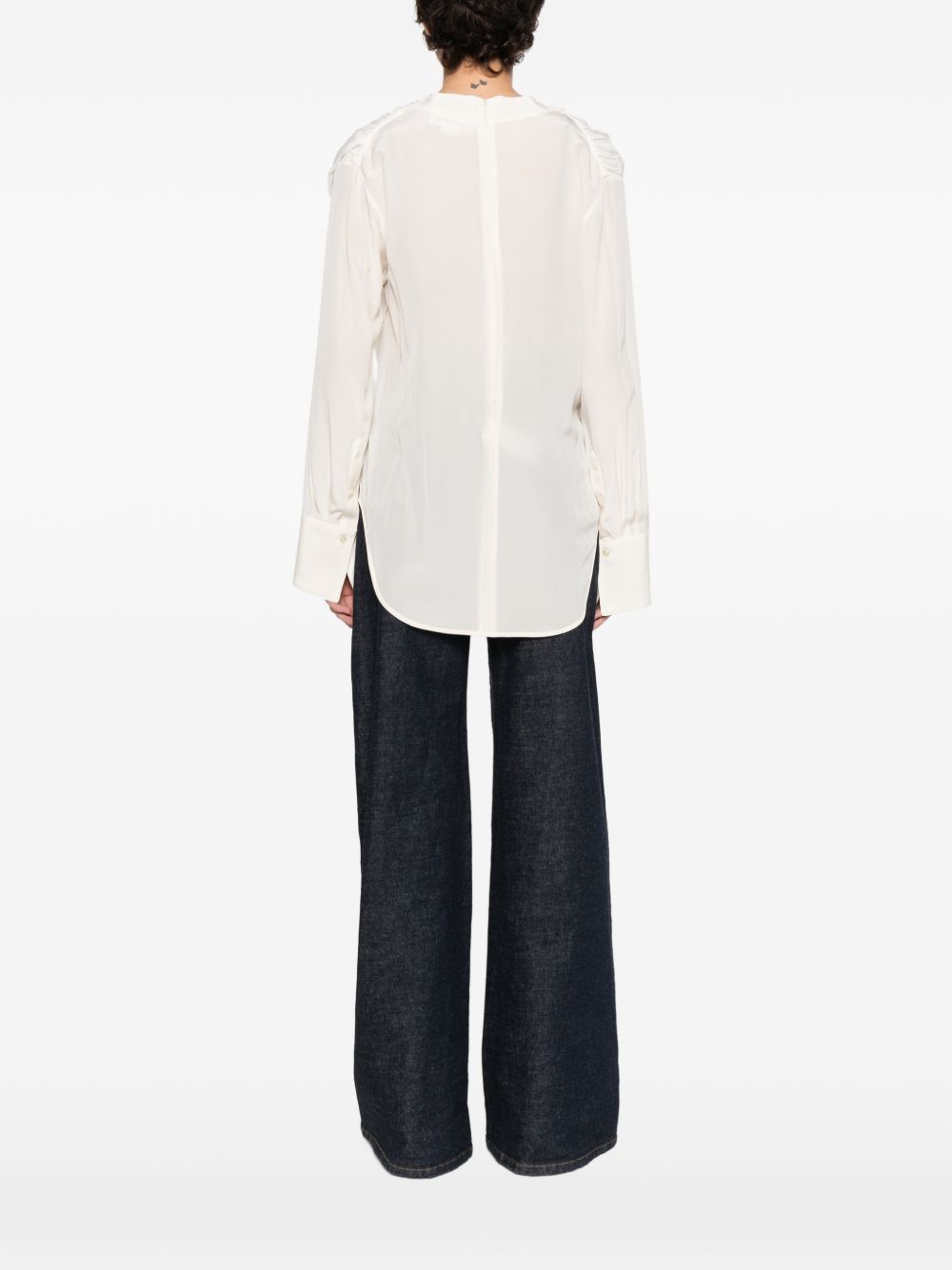 Blusa con dettaglio polsino in bianco Victoria beckham - donna 