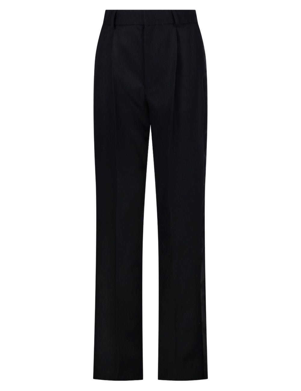 Pantaloni dritti con pieghe in nero Victoria beckham - donna 