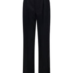 Pantaloni dritti con pieghe in nero Victoria beckham - donna 