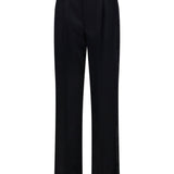 Pantaloni dritti con pieghe in nero Victoria beckham - donna 