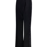 Pantaloni dritti con pieghe in nero Victoria beckham - donna 