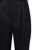 Pantaloni dritti con pieghe in nero Victoria beckham - donna 