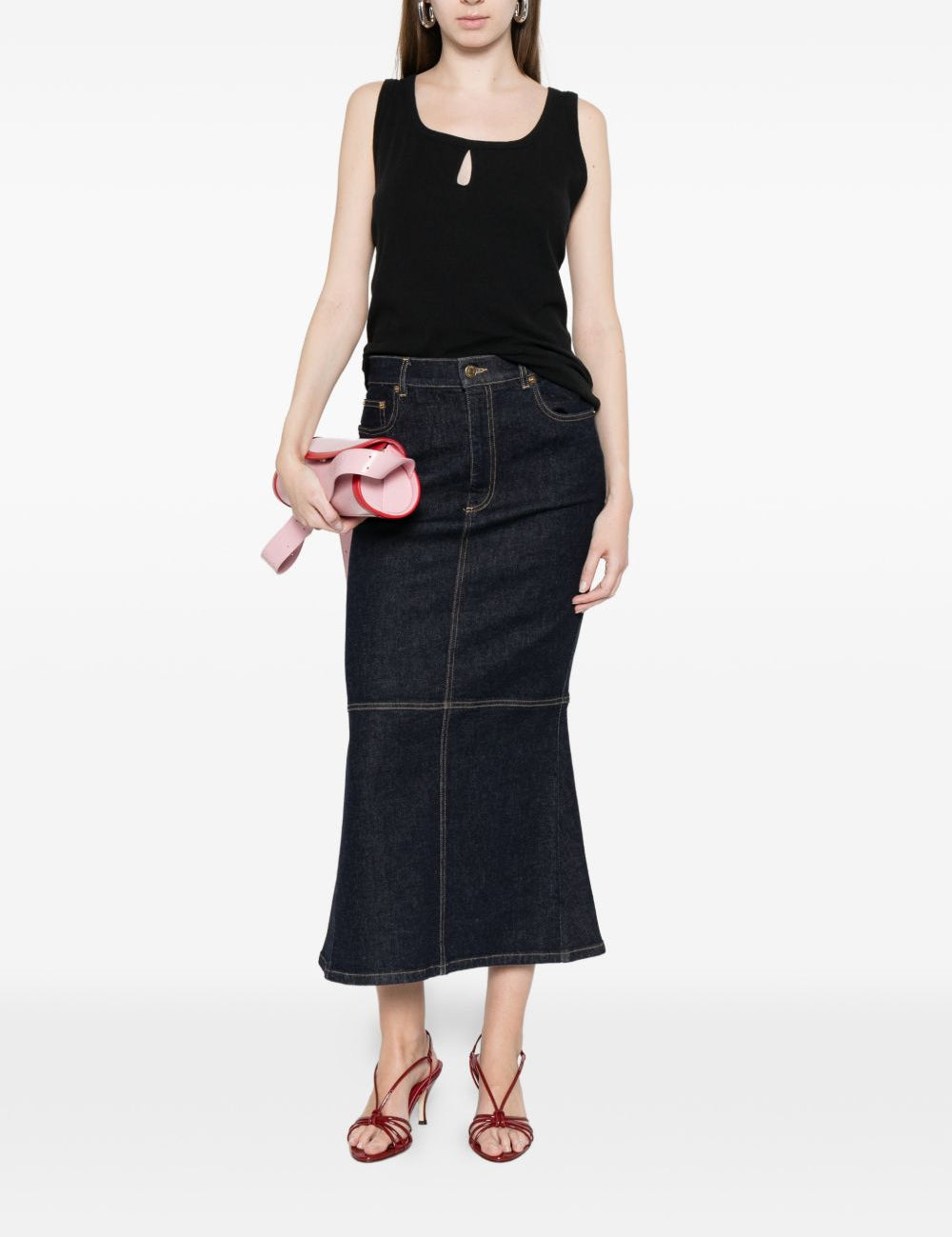 Canotta con apertura in nero Victoria beckham - donna 