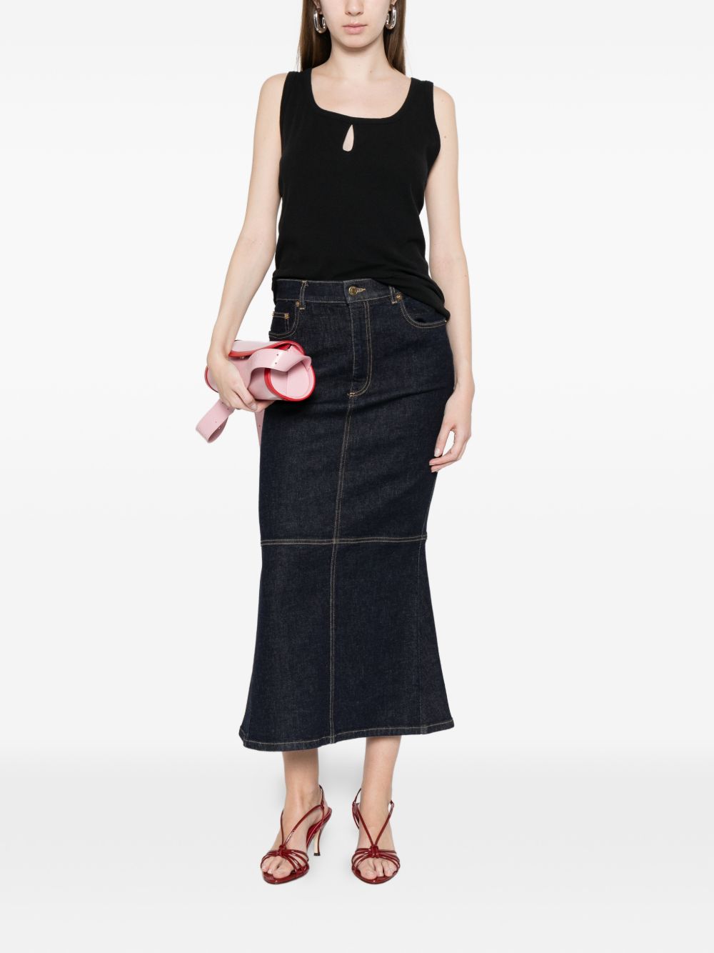 Canotta con apertura in nero Victoria beckham - donna 
