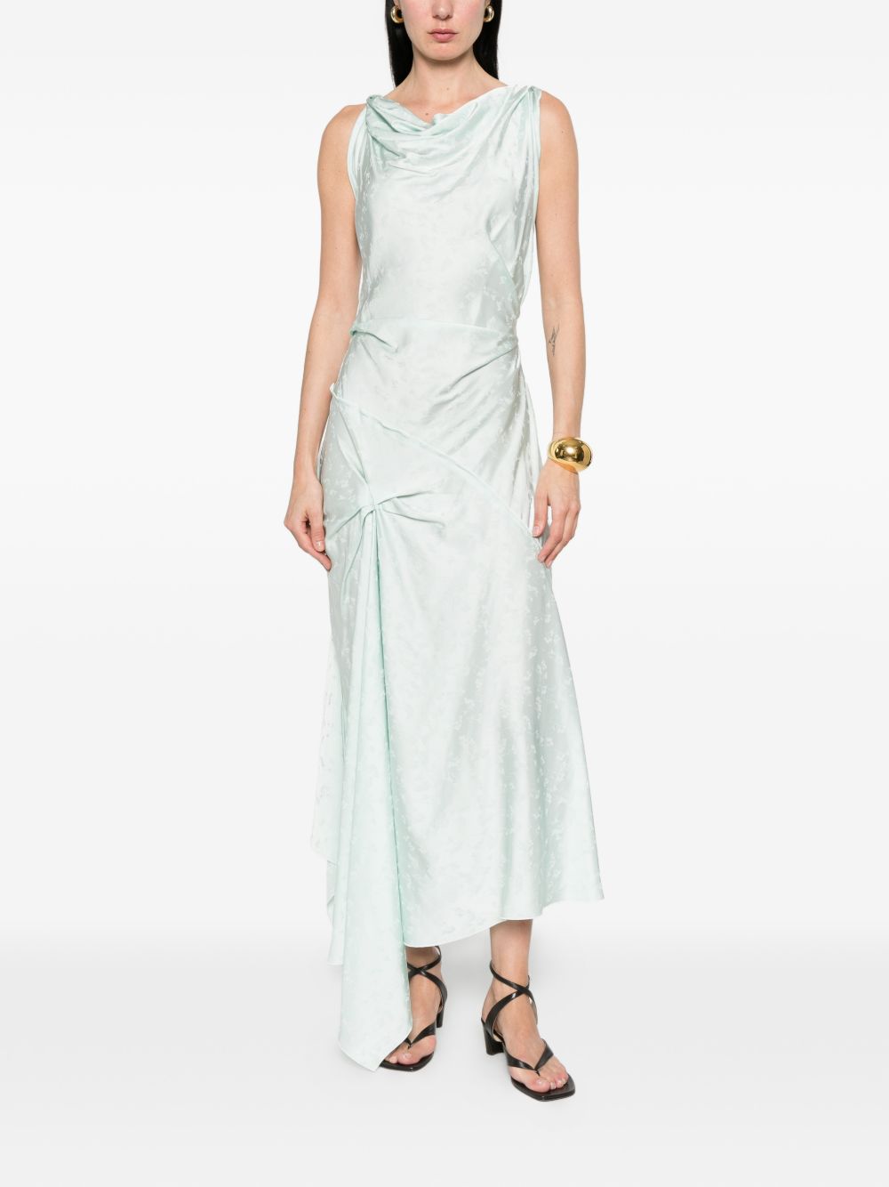 Abito midi posy con drapeggio in celeste Victoria beckham - donna 