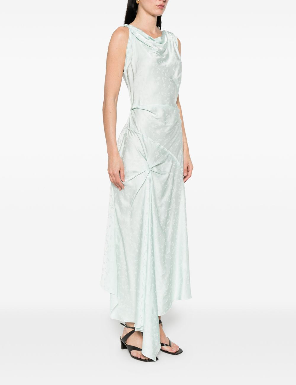 Abito midi posy con drapeggio in celeste Victoria beckham - donna 