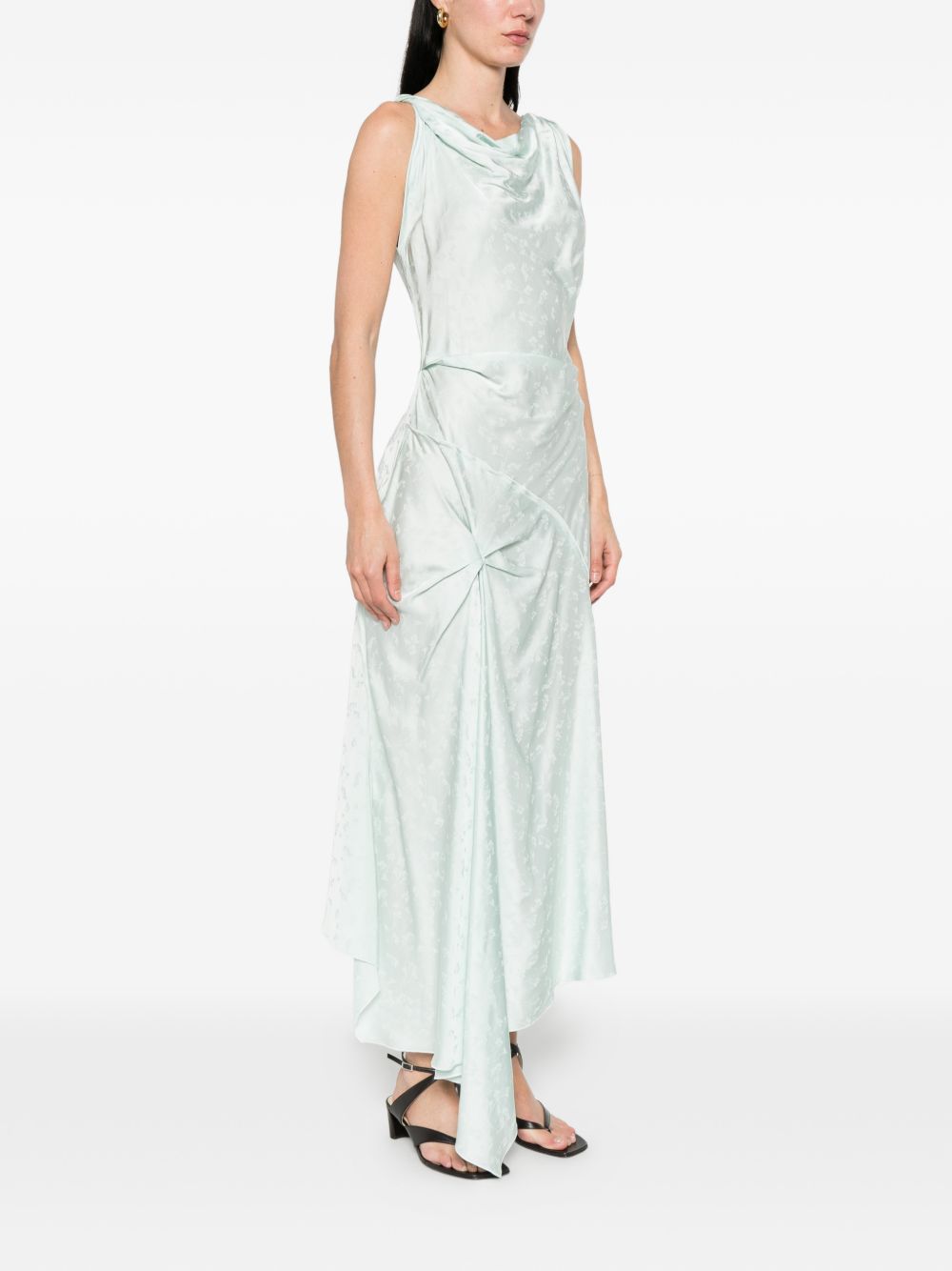 Abito midi posy con drapeggio in celeste Victoria beckham - donna 