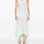 Abito midi posy con drapeggio in celeste Victoria beckham - donna 