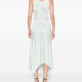 Abito midi posy con drapeggio in celeste Victoria beckham - donna 