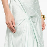 Abito midi posy con drapeggio in celeste Victoria beckham - donna 