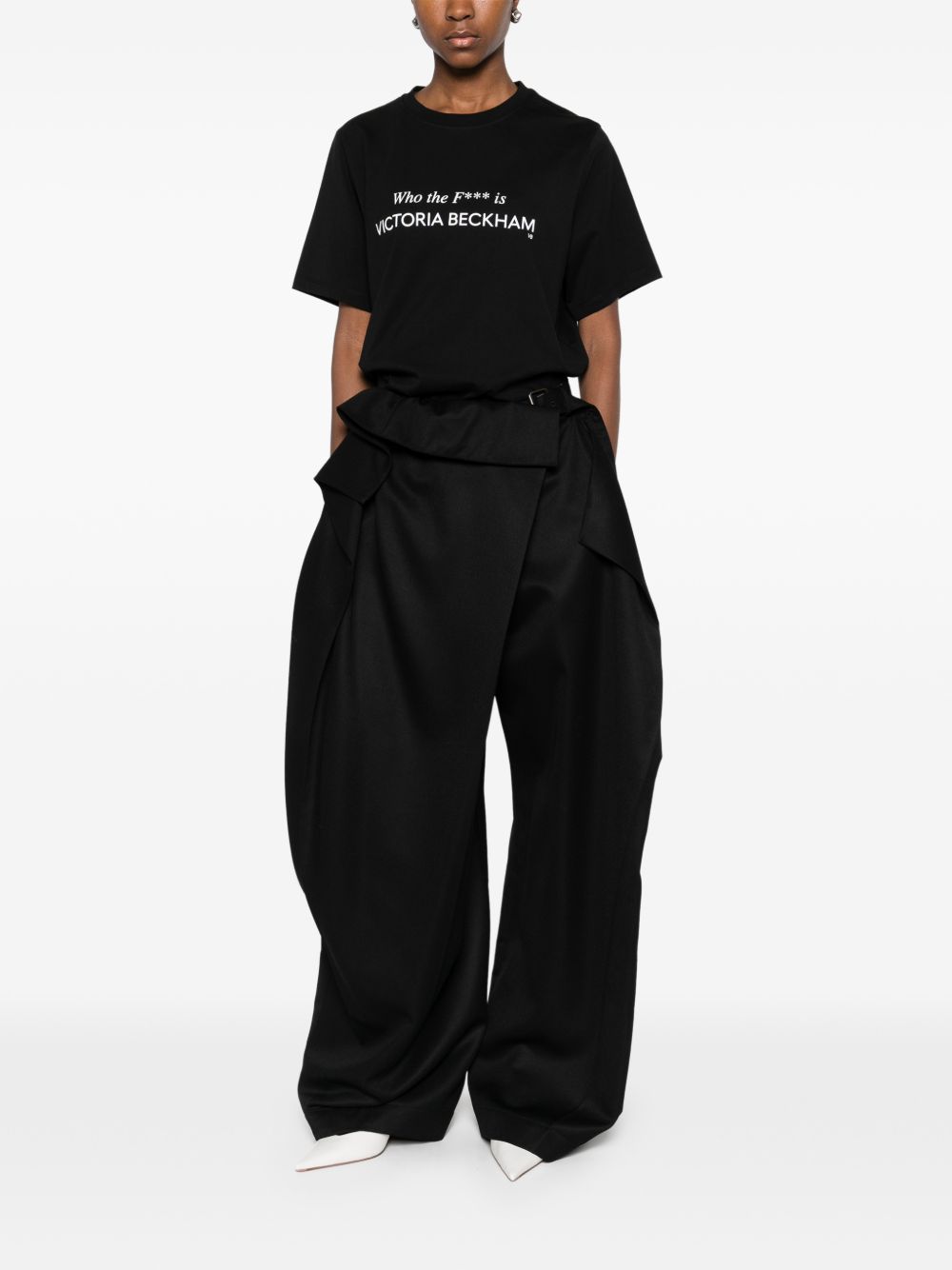 T-shirt in cotone in nero Victoria beckham - donna 