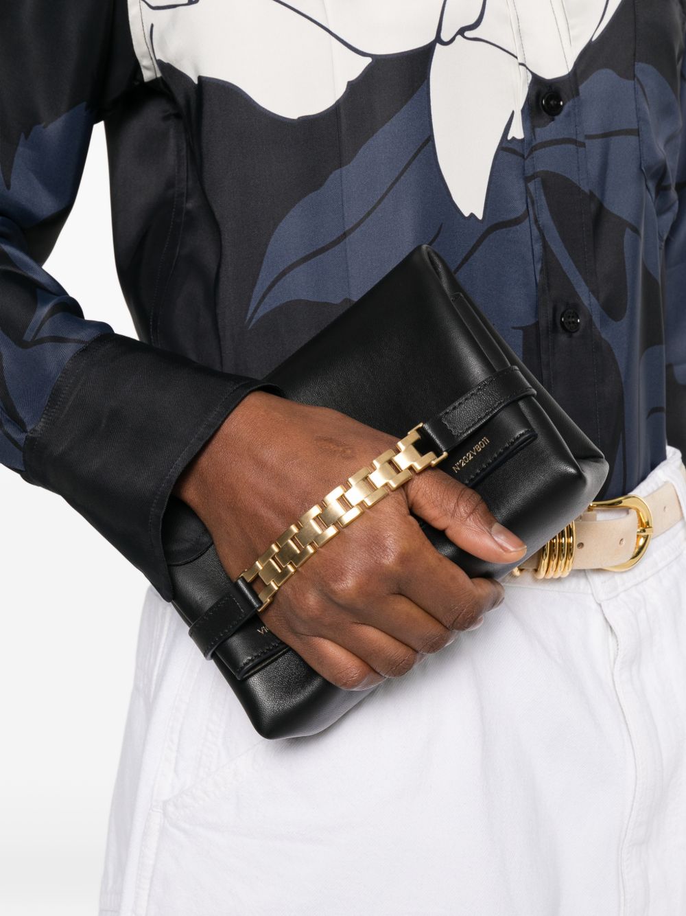 Borsa clutch con catena in mini nero Victoria Beckham - donna 