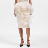 Gonna midi con volant in beige Viktor&rolf - donna 